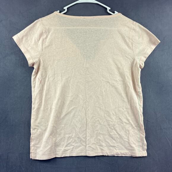 J. Crew Cut V- Neck Shirt Women's Medium Light Basic Short Sleeve Preppy Soft - Picture 2 of 8